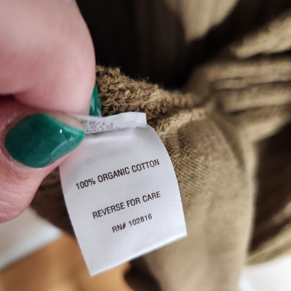 Garnet Hill Womens XL 100% Organic Cotton Pocket Open Front Cardigan Sweater - Picture 4 of 7